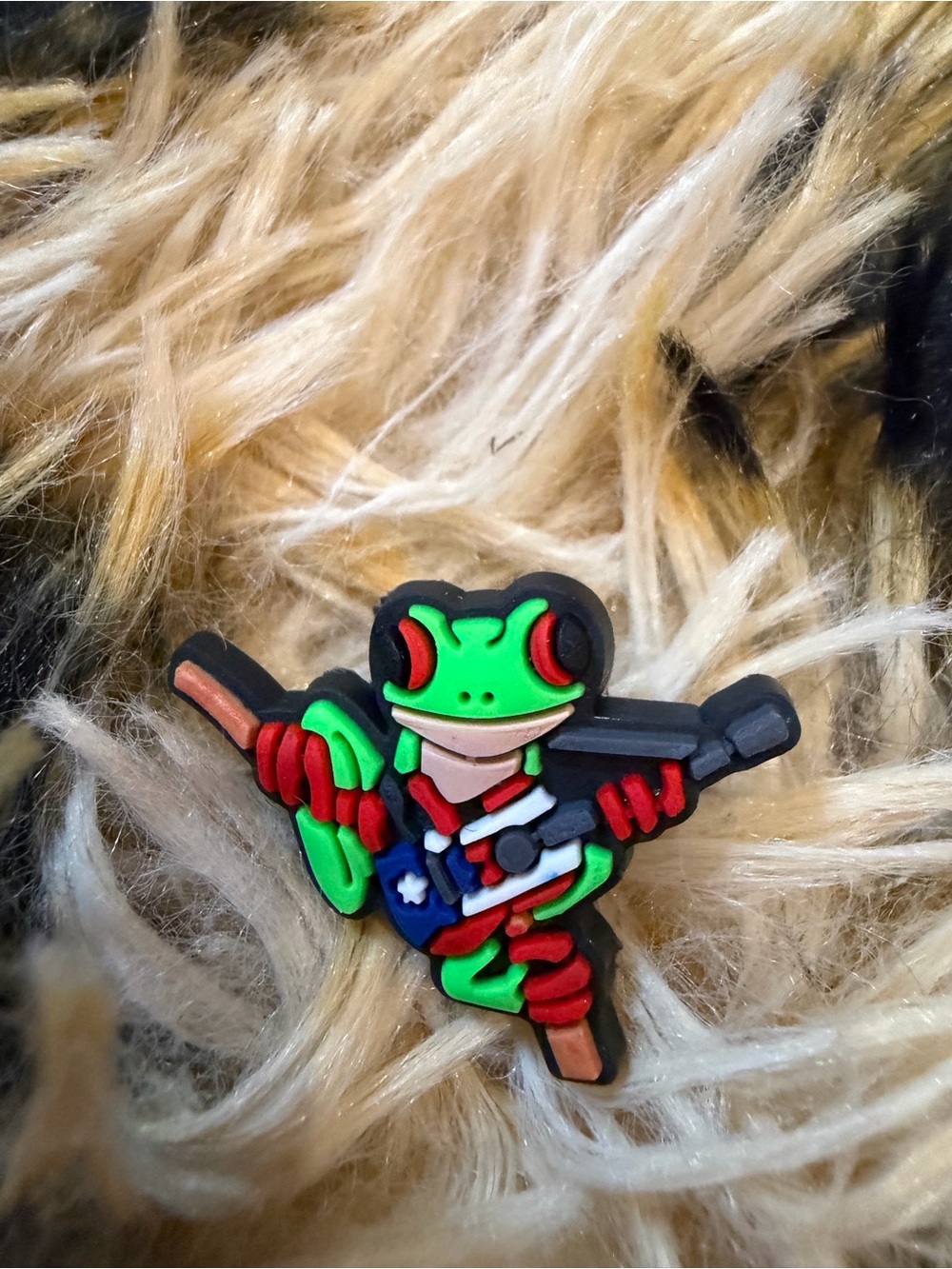 Green Frog Guitar Reptile Charm - Colorful Croak Design